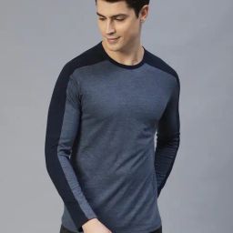 Rigo Blue Slim Fit Crew T-Shirt-image-10