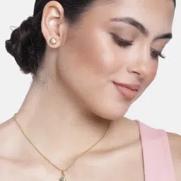 Estele Gold-Plated Atlantic Bay Shell Pendant Set for Women-48