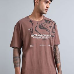 FROSEN FOX Men Graphic Printed Round Neck Cotton Oversized T-shirt-image-81