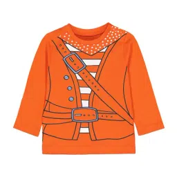 Mothercare Kids Orange Printed Full Sleeves T-Shirt-image-0