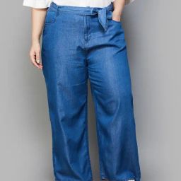 Nexus by Lifestyle Blue Cotton Regular Fit Mid Rise Pants-image-94