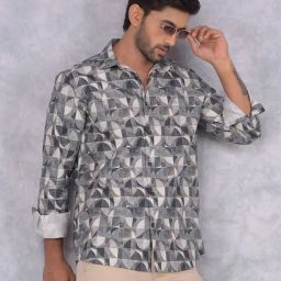 Crimsoune Club Multi Cotton Slim fit Print Shirts-image-57