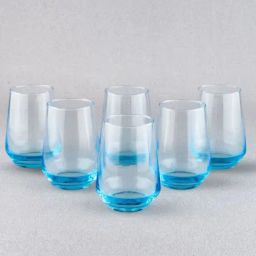 BlackCarrot Blue Water Glass - Set of 6 (400 ml)-image-3