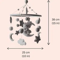 BABBLE WRAP Infants Hand Stitch Nursery Musical Cot Mobile Arm Battery Operated Music Box image 2