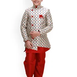 BAESD Boys Woven Design Cotton Sherwani Set-48