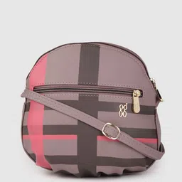 Baggit Mauve Striped Structured Sling Bag image 1