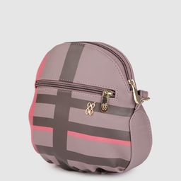 Baggit Mauve Striped Structured Sling Bag image 2