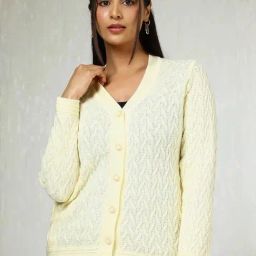 Soch Cream Self Design Cardigan-image-13