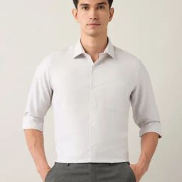 Arrow White Cotton Regular Fit Self Pattern Shirt-image-22
