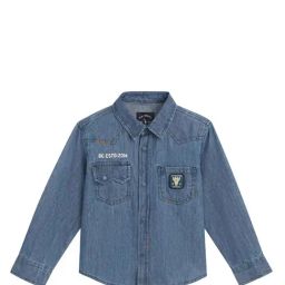 Blue Giraffe Kids Blue Solid  Shirt-image-126