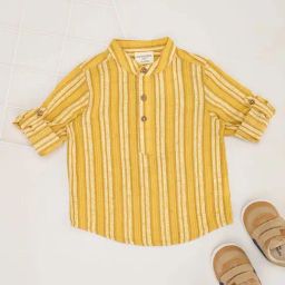 Pantaloons Baby Boys Misted Yellow Cotton Striped Full Sleeves Shirts-image-45