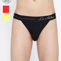 La Intimo Multicolored Comfort Fit Briefs - Pack Of 3-image-107