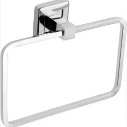 EUROBRASS 210 mm Silver Brass Chrome Finish Wall Mounted Bathroom Square Towel Holder-picture-16