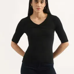 United Colors of Benetton Black Plain Top-picture-22