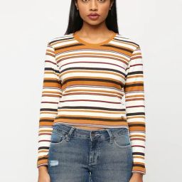 Pepe Jeans White & Brown Striped T-Shirt-27