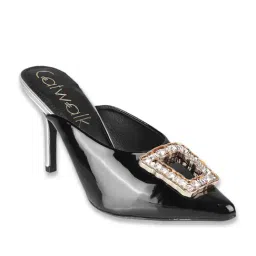 Catwalk Women's Black Mule Shoes-image-67