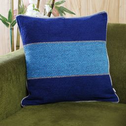 MASPAR Blue Single Patterned 16" X 16" Square Cushion Cover-52