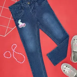 Pantaloons Junior Blue Cotton Printed Jeans-picture-3