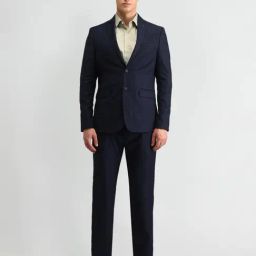 Arrow Blue Regular Fit Checks Two Piece Suit-image-75