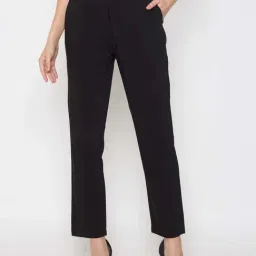 MADAME Black Casual Trousers-image-13