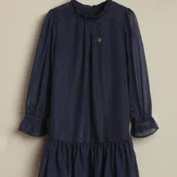 Allen Solly Girls Navy Regular Fit Printed Dress-picture-40