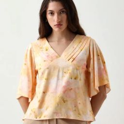 RAREISM Yellow Viscose Printed Top-picture-18