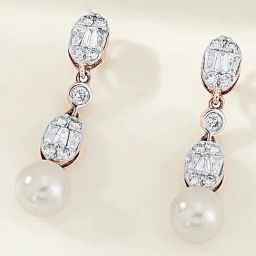 P.N.Gadgil Jewellers Seraphine Glow 18 kt Rose Gold Dangler Diamond Earring For Woman-image-67