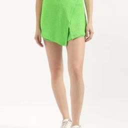 United Colors of Benetton Green Solid Skorts-image-54