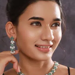 Aatmana Silver Plated AD-Studded & Beaded Jewellery Set-image-34
