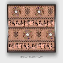 Indian Classic Art Multicolor Canvas Abstract Wall Art-image-45