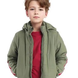Rare Ones Boys Olive Polyester Solid Jacket-picture-44