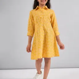 StyloBug Girls Yellow Printed Dress-picture-33