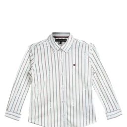 Tommy Hilfiger Boys White Striped Button-Down Collar Shirt-picture-25