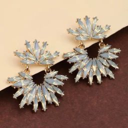 Sohi Gold Plated Party Designer Stone Drop Earrings-20