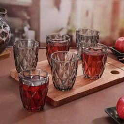 Troveas Black & Clear Obsidian Sip Cocktail Tumbler - Set of 6 (280 ml)-image-85