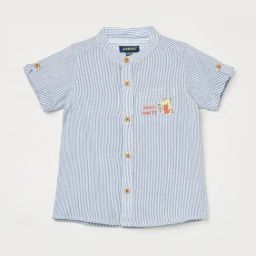 Juniors by Lifestyle Blue Striped Regular Fit Shirt-image-1