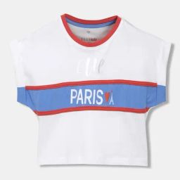 Elle Kids White & Blue Cotton Printed T-Shirt-image-97