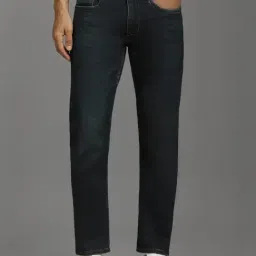 Louis Philippe Navy Cotton Regular Fit Jeans-image-32