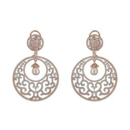 Saraf RS Jewellery Rose Gold Statement Brass Earrings for Women-21