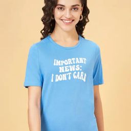 People by Pantaloons Blue Printed T-Shirt-image-53
