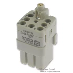 Harting Heavy Duty Connector Inserts / Modules HAN INSERT, RECEPTACLE, 7+PE, CRIMP, 09120073101-18