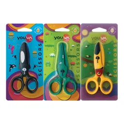 Youva Scissors Assorted 3 Shapes Non-Toxic Plastic (Pack of 1), 35251-image-36