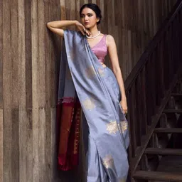 SWEETPEL Woven Design Zari Silk Blend Banarasi Saree-picture-11