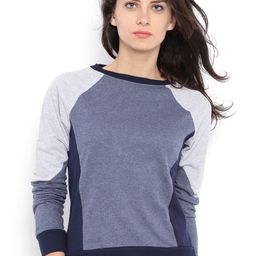 Campus Sutra Grey Colourblocked Sweatshirt-image-43