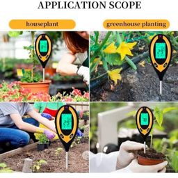 IONIX Soil Tester PH Meter, Digital Soil PH Meter 4 in 1 Moisture Gardening Water Soil Testing Machine with Sensor Prob, LCD Display for Sunlight Temperature, Home and Garden Plants image 4