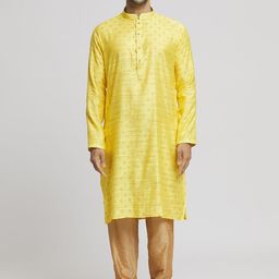 Arihant Rai Sinha Men Floral Embroidered Regular Pure Silk Kurta with Churidar-picture-17