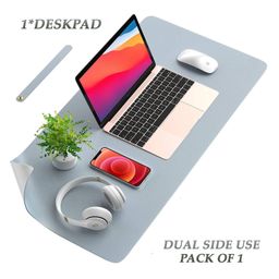 Syga Waterproof PU Desk Protector Mat - Grey Silver-25