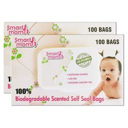 SafeMyles Smart Mom Scented Compostable Diaper Dispose Bags Pack of 200 - White-image-50