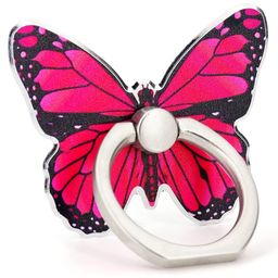 KolorFish Universal Painted Butterfly Mobile Phone Ring Holder Finger Ring Grip Stand 360° Rotation 180° Flip Kickstand Compatible with All Smartphones - Pink-image-71