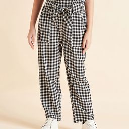 Cherry & Jerry Gingham Checked High Waist Trousers - Black & White-image-41